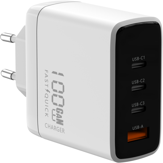 Fast Charger 100W, 4 poorten - Xssive