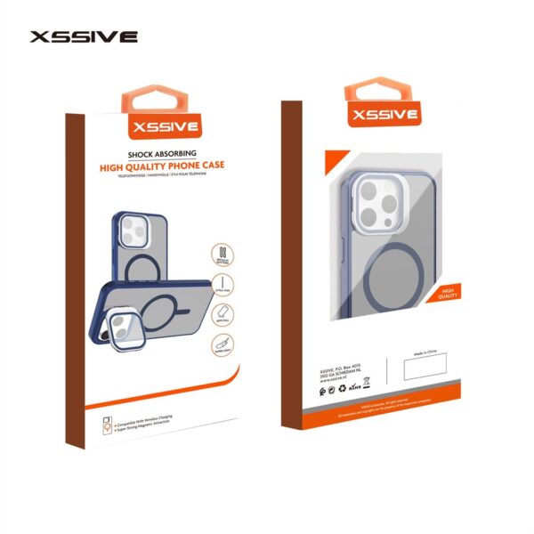 iPhone 16 Hoesje – MagSafe Backcover met Lensstandaard Grijs - Afbeelding 3